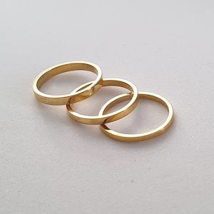 10k 14k 18k Solid Gold Simple Wedding Band, Thin Wedding Ring, Plain Engagement Ring, Tiny Promise Ring, 1,50mm 2mm 2,5mm Wedding Ring