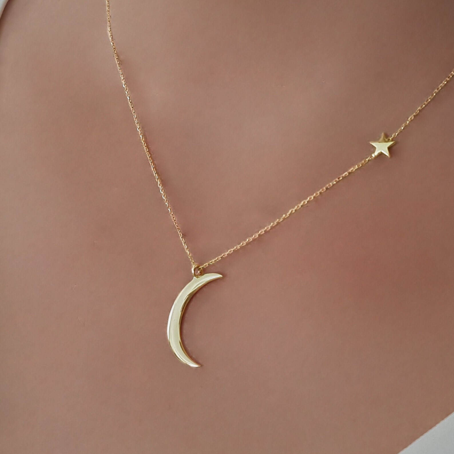 Never Say Never Collana in oro giallo 18 kt con ciondolo in oro giallo 18 kt e zirconi, Oro, Zirconia cubica