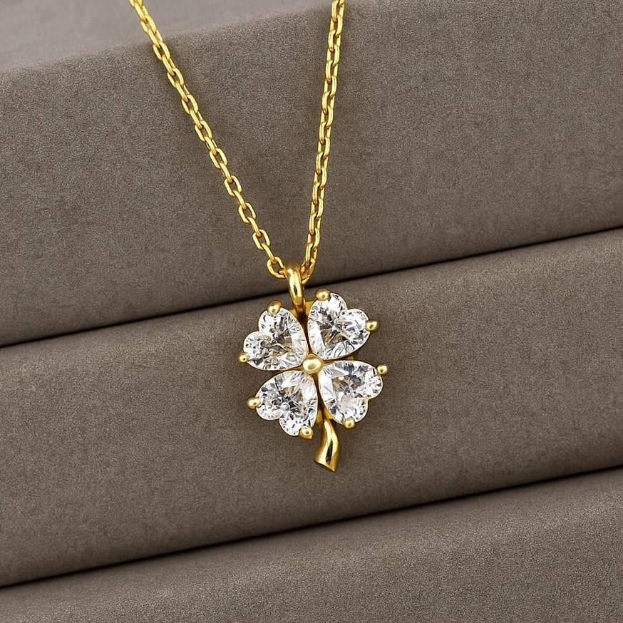 18k clover necklace gold - Etsy 日本