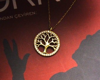 10k 14k 18k Gold Tree of Life Necklace, Tree Necklace, Life Tree Pendant, Family Necklace,Tree of Life Charm,Christmas Gift,Mothers Day Gift