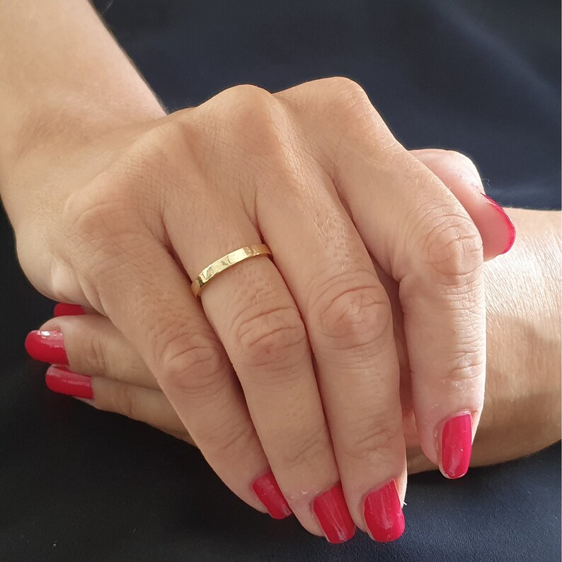 10k 14k 18k Solid Gold Simple Wedding Band, Thin Wedding Ring, Plain ...