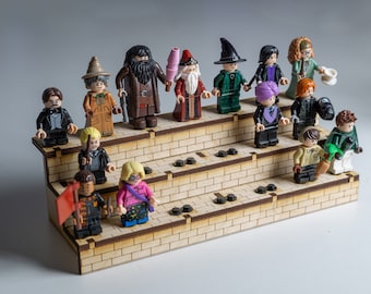 Minifigure Wooden Display Stand - hold 20 figures