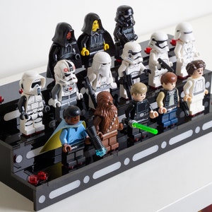 Minifigure Display Stand Space Themed - hold 20 figures