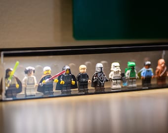 Minifigure  Display Case with LED light - holds 10 minifigures