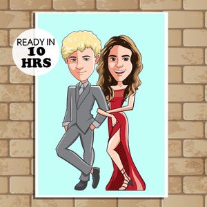 Regalo speciale l Caricatura casual personalizzata l Regalo di coppia personalizzato l Caricatura personalizzata l Caricatura di matrimonio l Regalo divertente