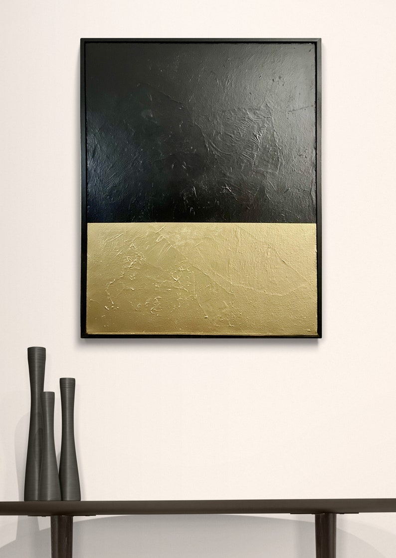 Black and Gold Simple and Modern With a Black Wooden Frame Etsy