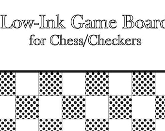 Game Board for Checkers or Chess - Low-Ink Printable