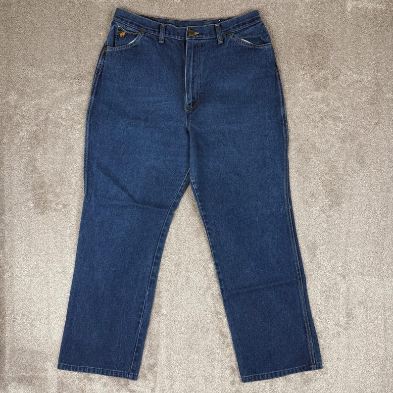 Vintage Wrangler Womens Size 16 High Rise Straight Jeans 70s Western USA Made afbeelding 1