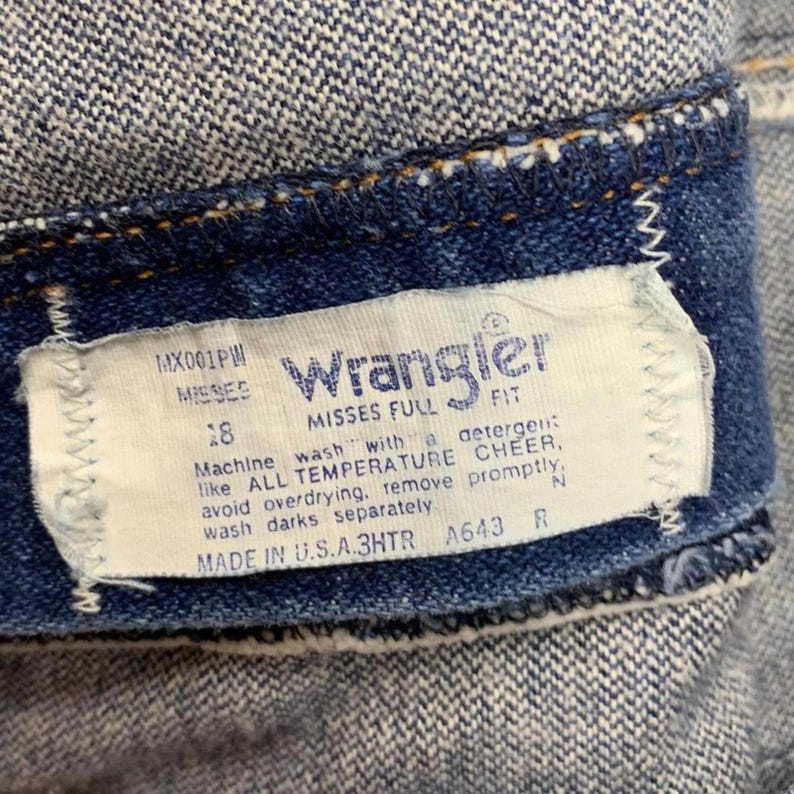 Vintage Wrangler Womens Size 16 High Rise Straight Jeans 70s Western USA Made afbeelding 7