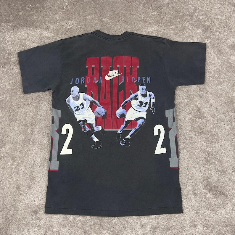Vtg Jordan Pippen Nike T-shirt Size S Single Stitch Back 2 Back bild 1