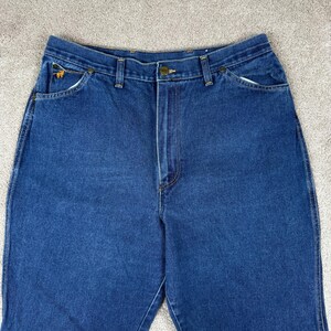 Vintage Wrangler Womens Size 16 High Rise Straight Jeans 70s Western USA Made afbeelding 2