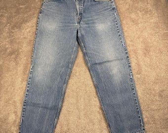 Vintage Levi's 550 Relaxed Fit Tapered Leg Blue Denim Jeans Men 34x29 Orange Tab