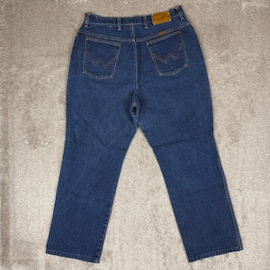 Vintage Wrangler Womens Size 16 High Rise Straight Jeans 70s Western USA Made afbeelding 3