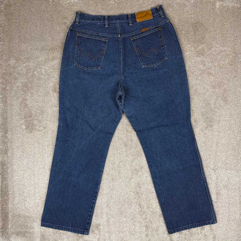 Vintage Wrangler Womens Size 16 High Rise Straight Jeans 70s Western USA Made afbeelding 3