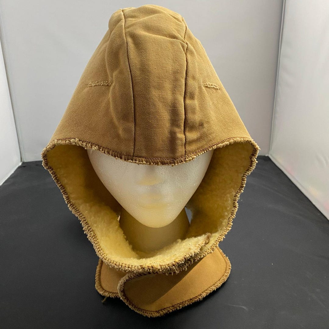 Vintage Carhartt Hat Mens Duck Canvas Shearling Hood Winter USA Union ...