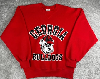 Vintage MJ Soffe Georgia Bulldogs Crewneck Sweatshirt Red Mens Size S