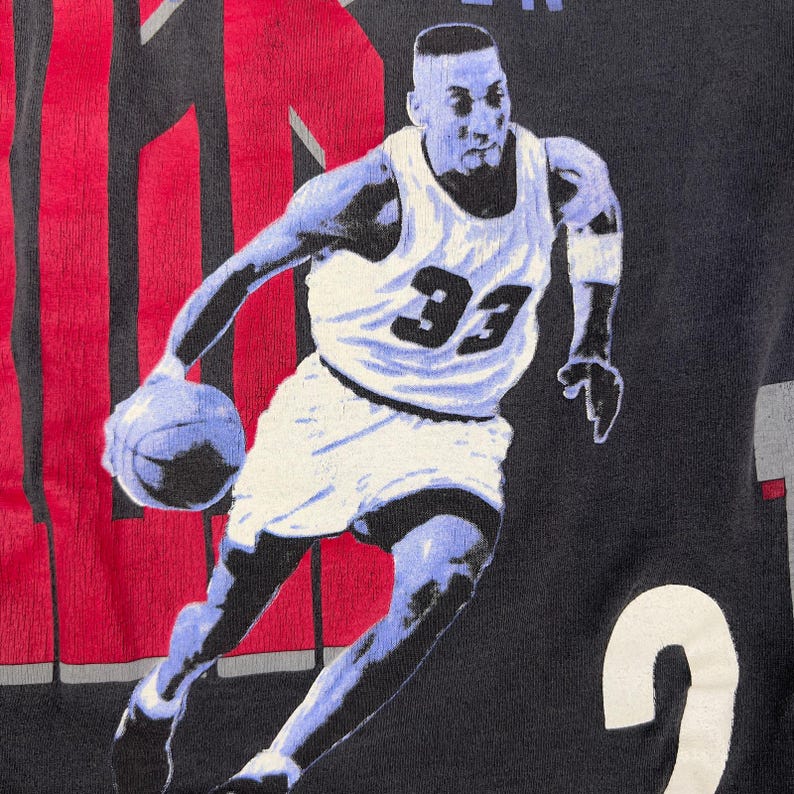 Vtg Jordan Pippen Nike T-shirt Size S Single Stitch Back 2 Back bild 9