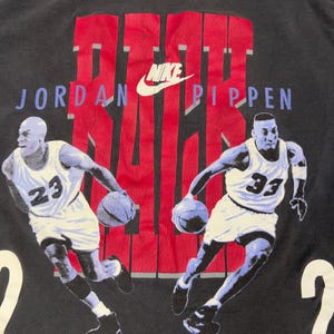 Vtg Jordan Pippen Nike T-shirt Size S Single Stitch Back 2 Back bild 2