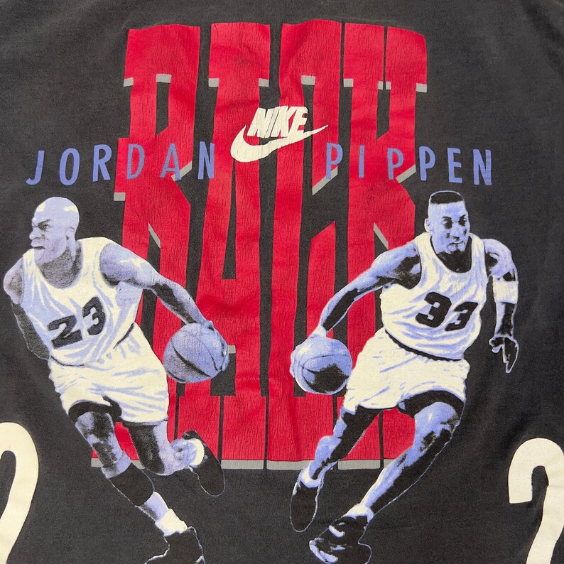 Vtg Jordan Pippen Nike T-shirt Size S Single Stitch Back 2 Back bild 2