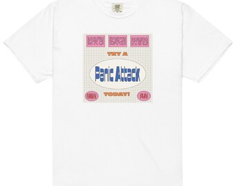 panic attack t-shirt (pink/blue)
