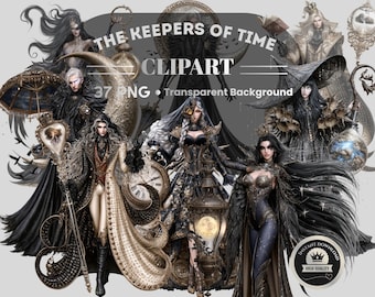 The Keepers of Time Clipart: 37 PNG Art (Digital Download, Piece PNG Files)