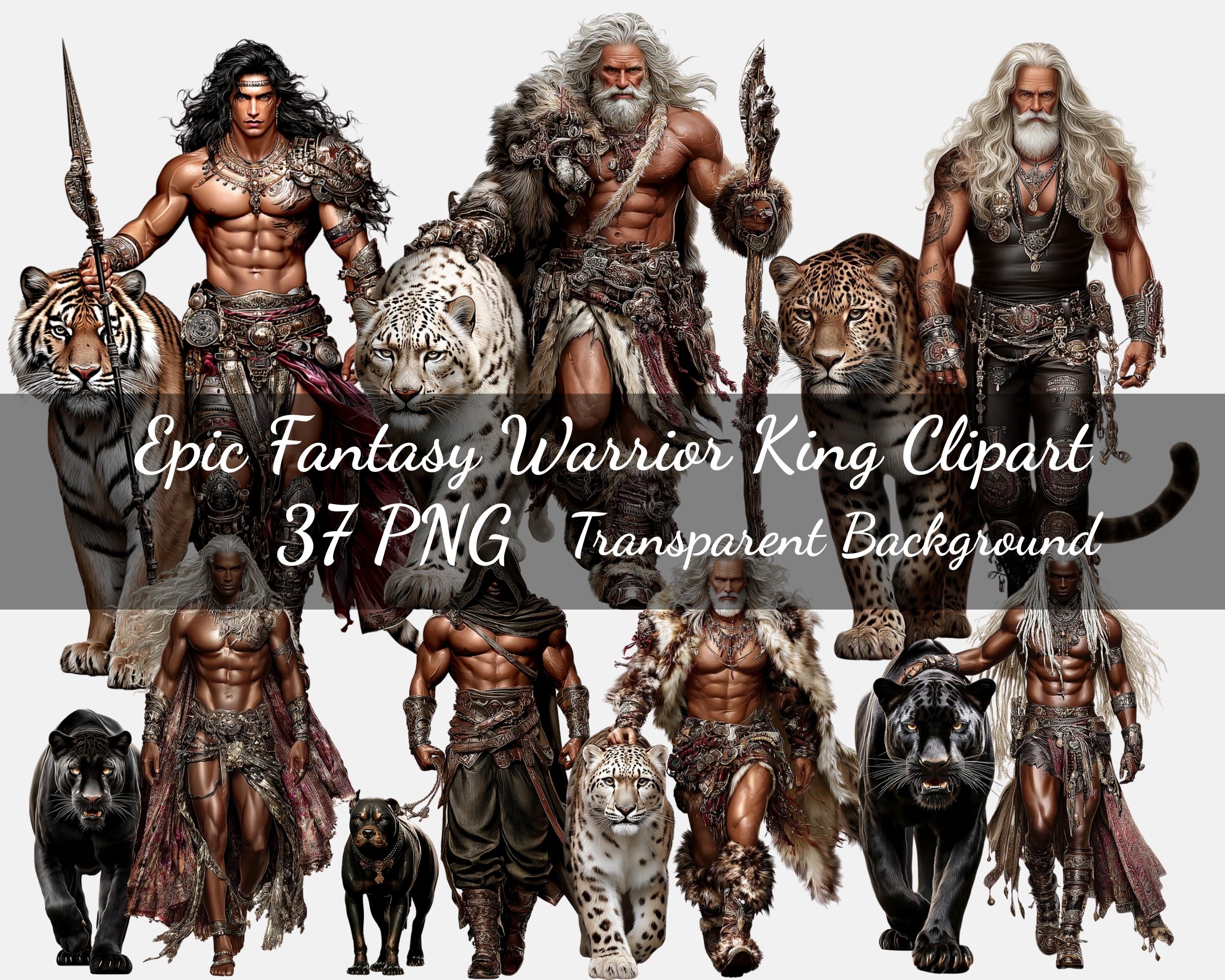 Epic Fantasy Warrior King Clipart Bundle : 37 PNG Art (digital Download ...