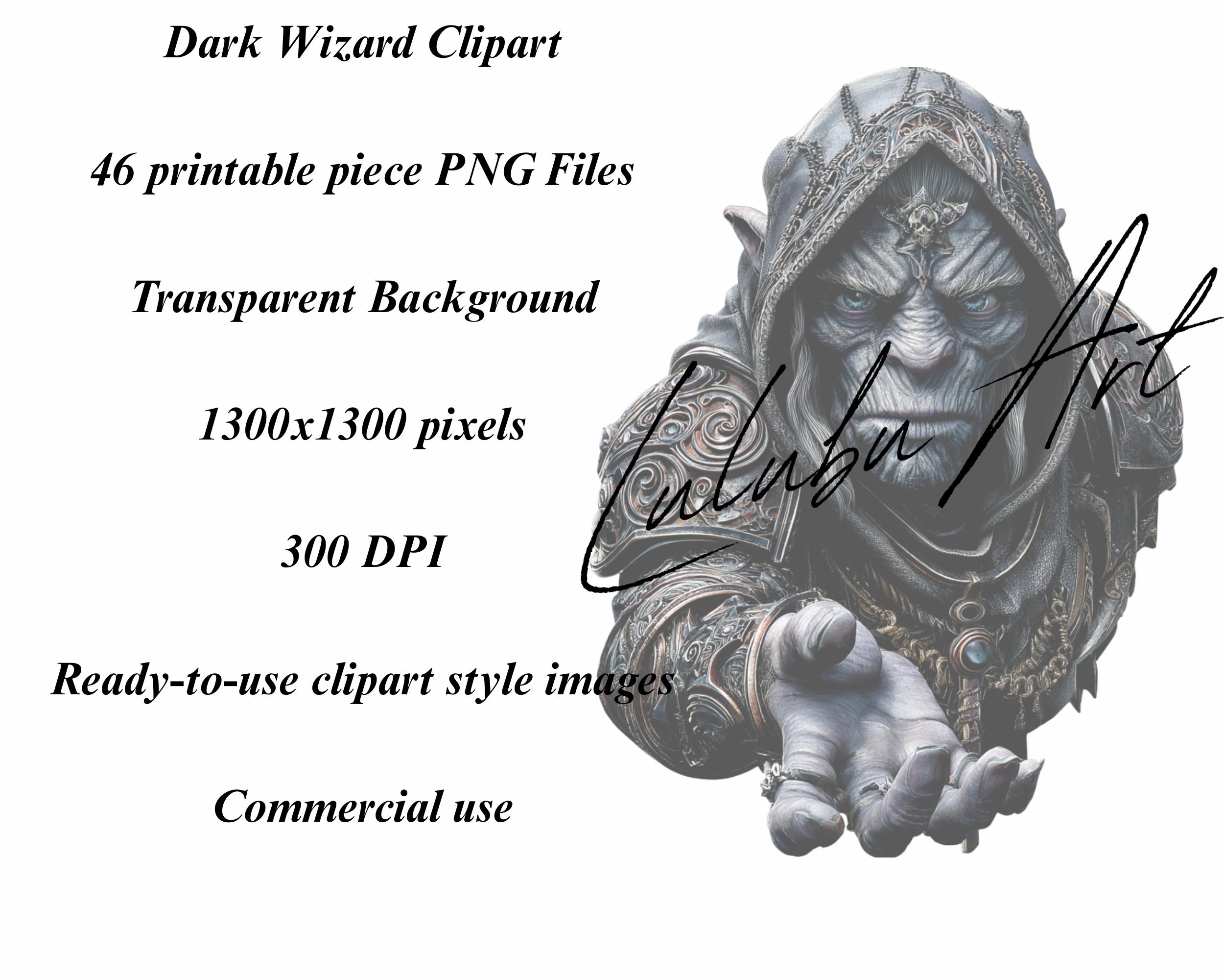 Dark Wizard Pin Dark Wizard Clipart Bundle Set : 46 PNG Art (digital Download, Piece ...