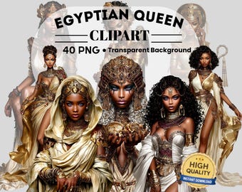 Egyptian Queen Clipart : 40 PNG Art (Digital Download, Piece PNG Files)