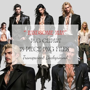 Handsome Man Clipart: Fashion Male PNG Art (Digital Download, 13 Piece PNG Files)