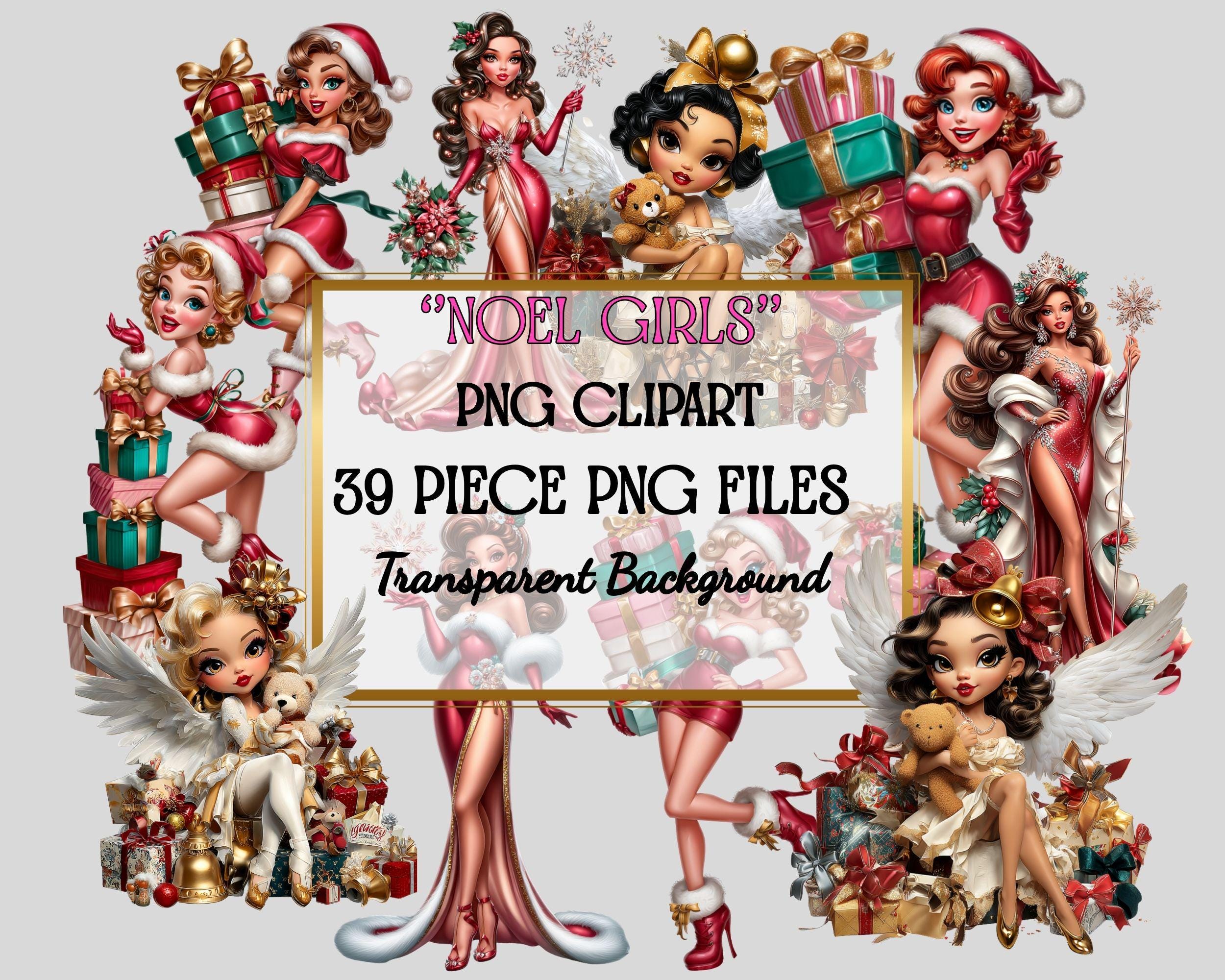 Christmas Girl PNG Clipart: 39 Piece Printable Art (digital Download ...