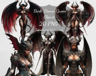 Fantasy Queen with Wings Clipart: 20 PNG Files ( Digital Download)