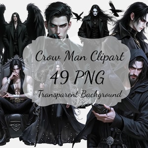 Crow Man PNG Clipart Bundle : 49 Piece Printable Art (Digital Download)