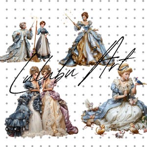 Fairytale Princesses PNG Clipart Set : 40 Piece Printable Art (Digital Download) image 7