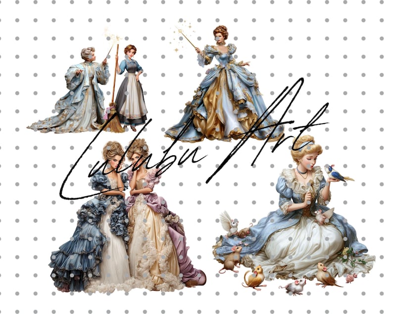 Fairytale Princesses PNG Clipart Set : 40 Piece Printable Art (Digital Download) image 7