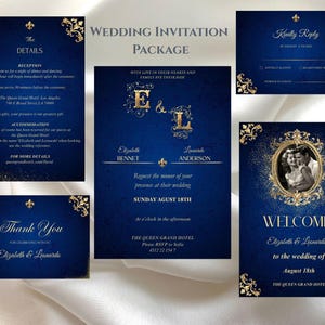 Printable Wedding Invitation Card,NavyBlue Invitation Card Pack,Digital Printable Wedding Card,Personalized printable Invitation Card