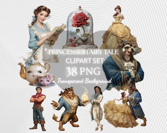 Fairytale PNG Clipart Set : 38 Piece Printable Art (Digital Download)