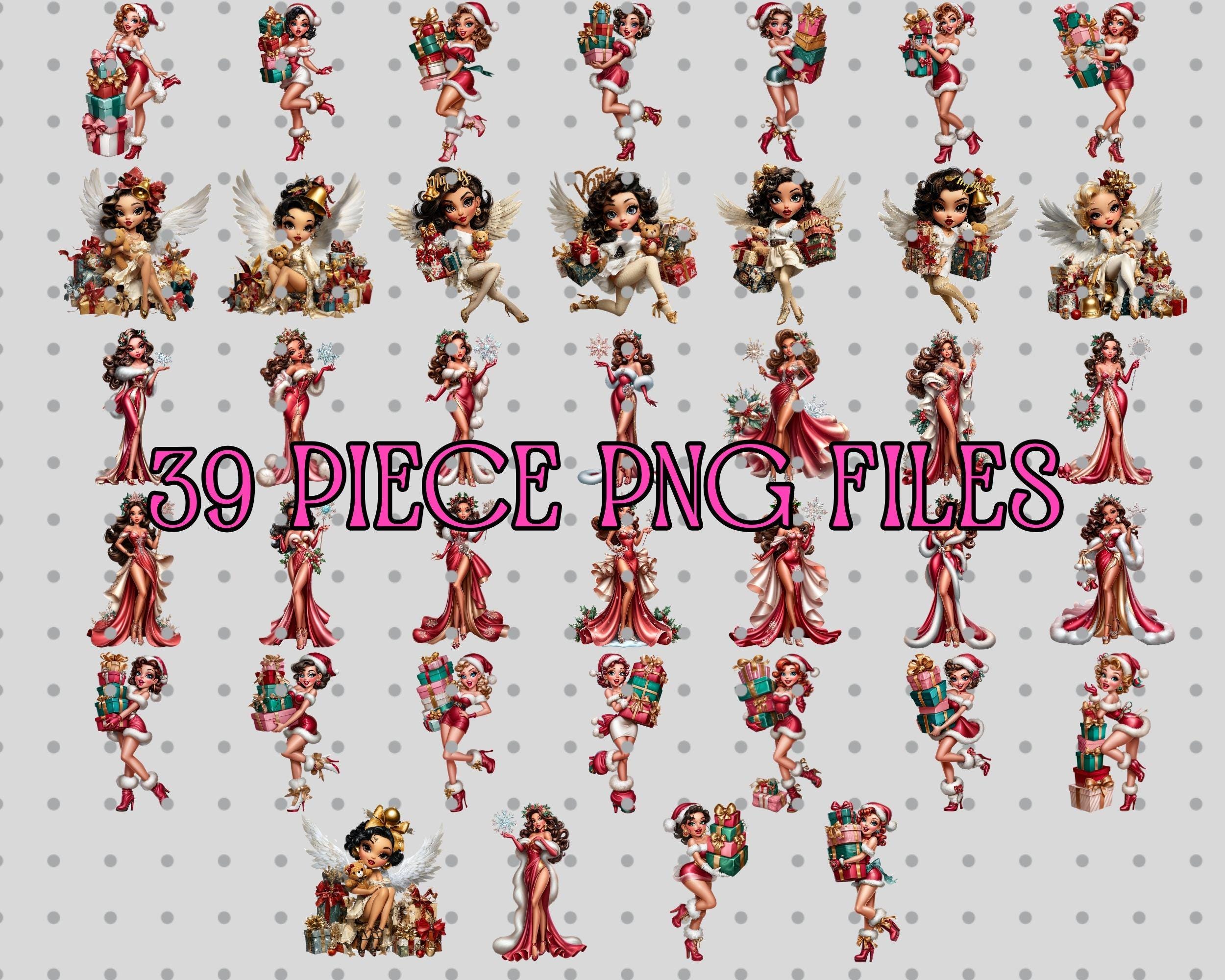 Christmas Girl PNG Clipart: 39 Piece Printable Art (digital Download ...