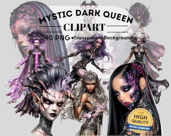 Mystical Female Characters PNG Clipart : 40 Piece Printable Art (Digital Download)