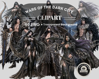 Wars of the Dark City Clipart : 40 PNG Art (Digital Download, Piece PNG Files)