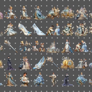 Fairytale Princesses PNG Clipart Set : 40 Piece Printable Art (Digital Download) image 15