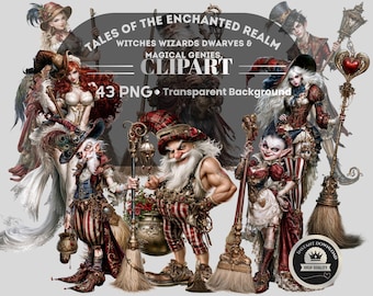 Tales of the Enchanted Realm Clipart: 43 PNG Art (Digital Download, Piece PNG Files)