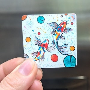 KOI FISH MAGNET | Animal Art Magnet | Japanese Koi Fish Magnet for Refrigerator, Car | Decorative Magnet, Bulletin Board Magnet