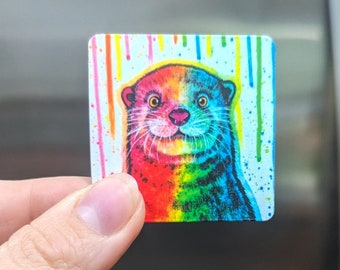 Otter Art Magnet | Colorful Animal Illustration