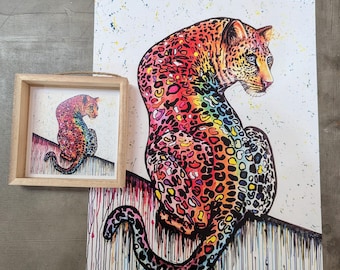 Colorful Leopard Art Print | Jungle Safari, Big Cat Gift
