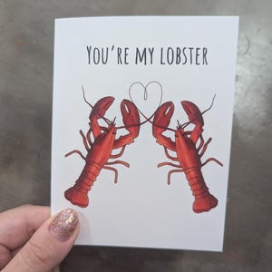 You&#39;re My Lobster Card / Anniversary Card / Couples Card / Significant Other Card / Best Friends Card