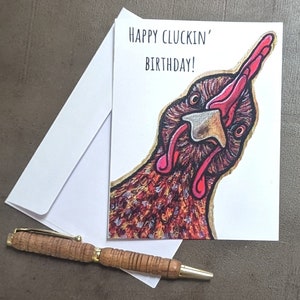 Happy Cluckin&#39; Birthday! / Chicken Birthday Card /  Happy Birthday Card / Funny Rude Chicken Card