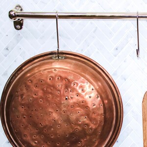 Polished Nickel Pot Rail with 5 "S" hooks