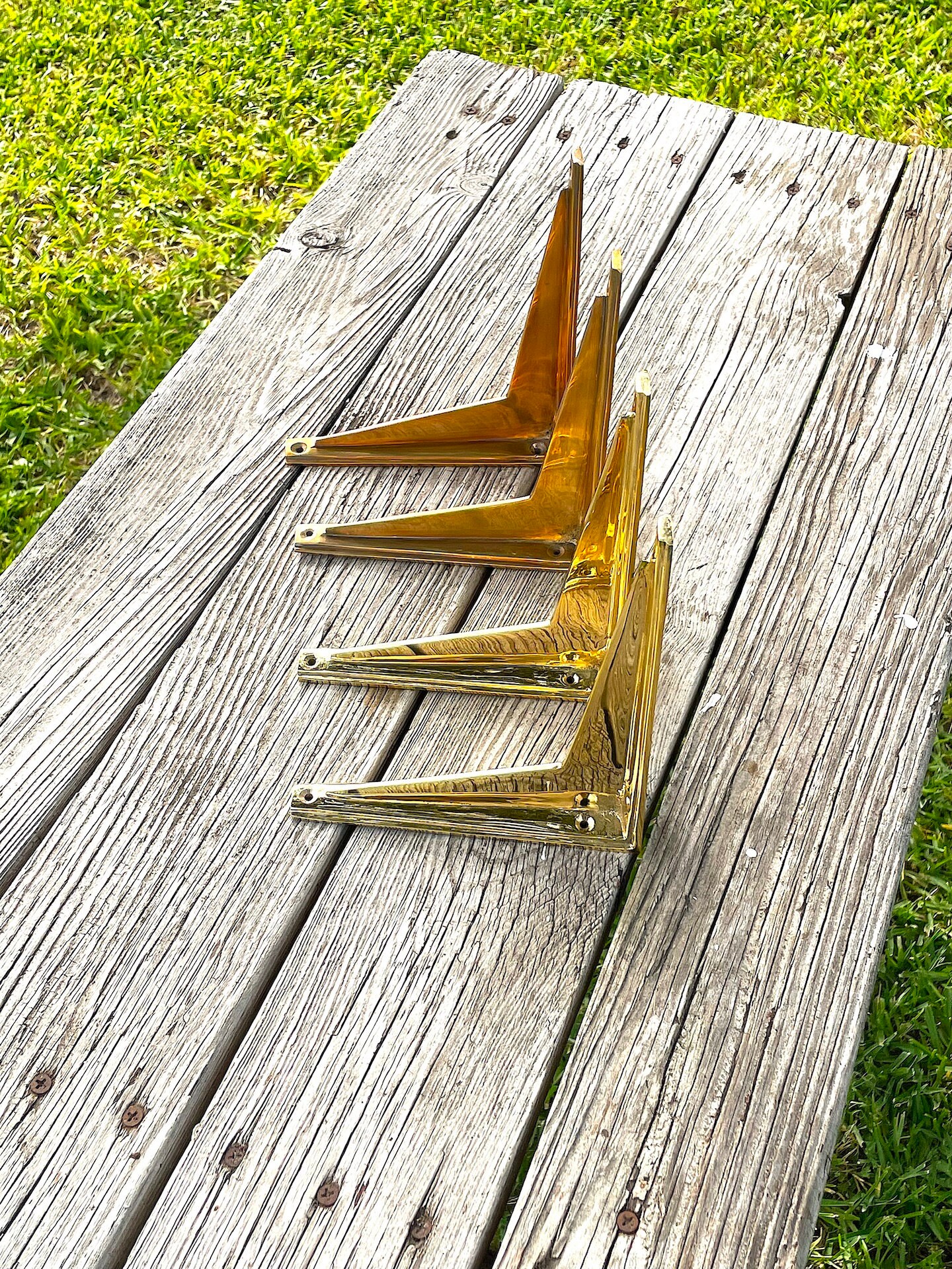 Unlacquered Brass Shelf Bracket Etsy