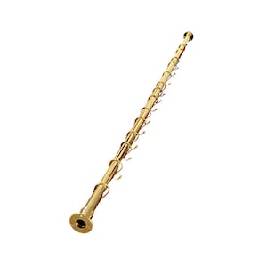 Unlacquered Brass Shower Curtain Rod with Curtain Hooks