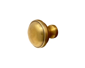 Yadkin Cabinet Knob - Burnished Unlacquered Brass